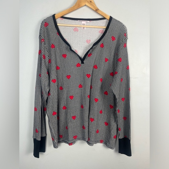 Victoria’s Secret gingham heart thermal pajama long sleeve top size xxl - Picture 3 of 7